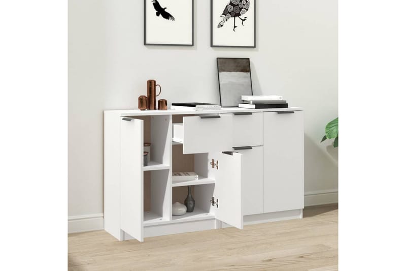 beBasic Skänkar 2 st vit 60x30x70 cm konstruerat trä - White - Förvaring - Förvaringsmöbler - Sideboard & skänk