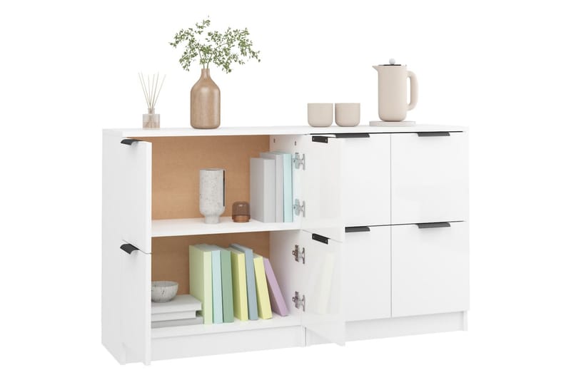 beBasic Skänkar 2 st vit högglans 60x30x70 cm konstruerat trä - White - Förvaring - Förvaringsmöbler - Sideboard & skänk