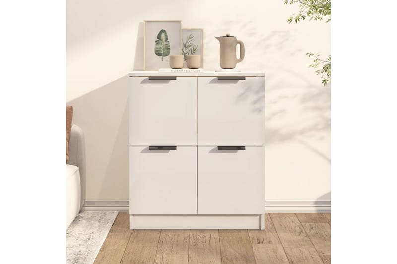 beBasic Skänkskåp vit högglans 60x30x70 cm konstruerat trä - White - Förvaring - Förvaringsmöbler - Sideboard & skänk