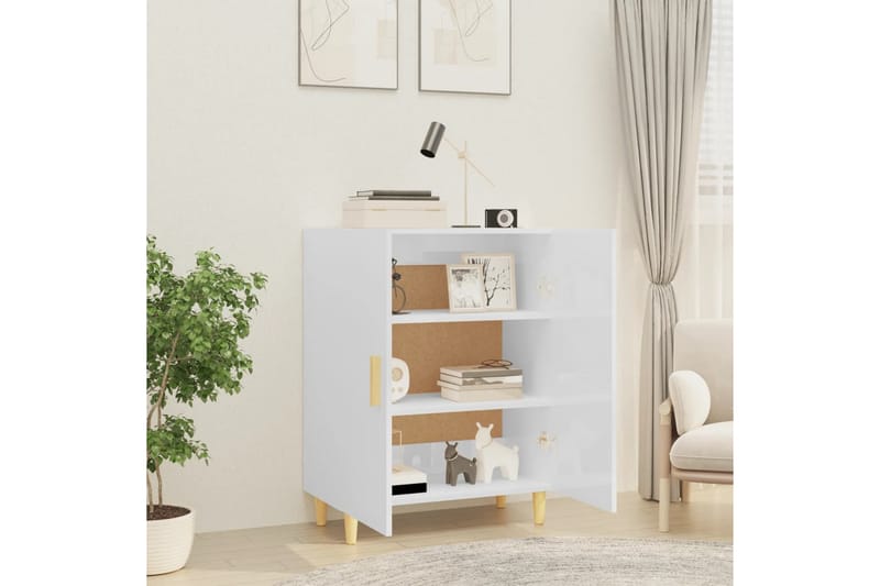 beBasic Skänkskåp vit högglans 70x34x90 cm konstruerat trä - White - Förvaring - Förvaringsmöbler - Sideboard & skänk