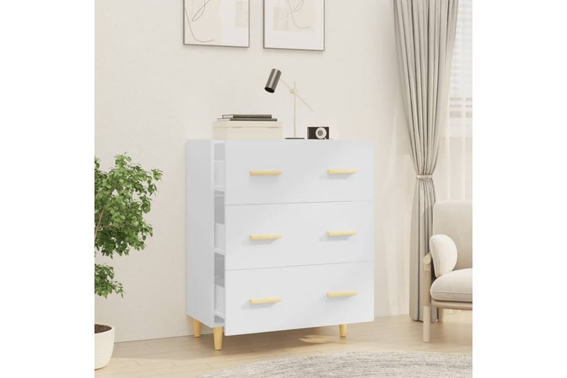 beBasic Skänkskåp vit högglans 70x34x90 cm konstruerat trä - White - Förvaring - Förvaringsmöbler - Sideboard & skänk