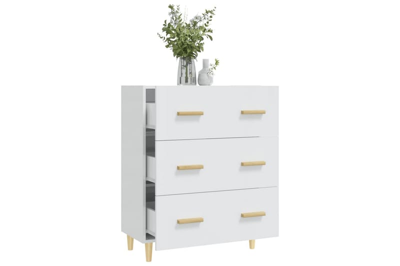 beBasic Skänkskåp vit högglans 70x34x90 cm konstruerat trä - White - Förvaring - Förvaringsmöbler - Sideboard & skänk