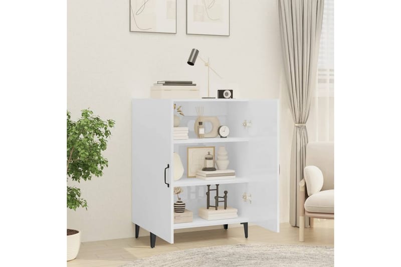 beBasic Skänkskåp vit högglans 70x34x90 cm konstruerat trä - White - Förvaring - Förvaringsmöbler - Sideboard & skänk