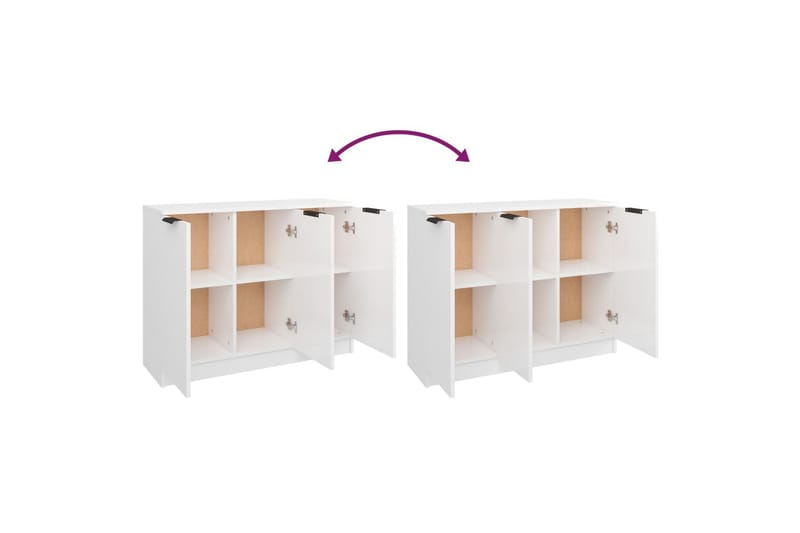 beBasic Skänkskåp vit högglans 90,5x30x70 cm konstruerat trä - White - Förvaring - Förvaringsmöbler - Sideboard & skänk