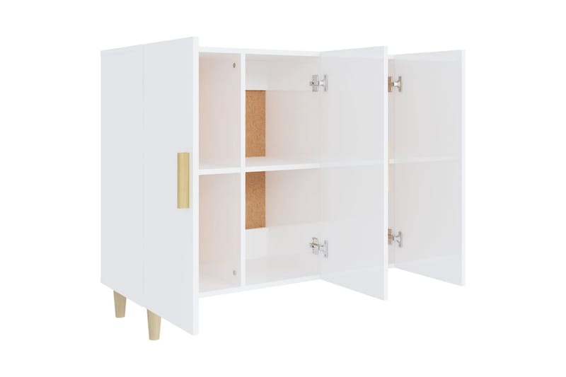 beBasic Skänkskåp vit högglans 90x34x80 cm konstruerat trä - White - Förvaring - Förvaringsmöbler - Sideboard & skänk