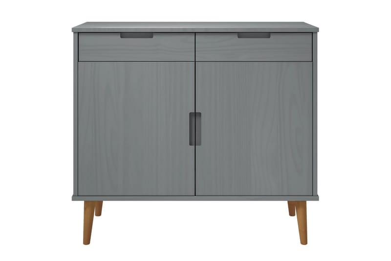 beBasic Skåp grå 90x40x80 cm massiv furu - Grey - Förvaring - Förvaringsmöbler - Sideboard & skänk