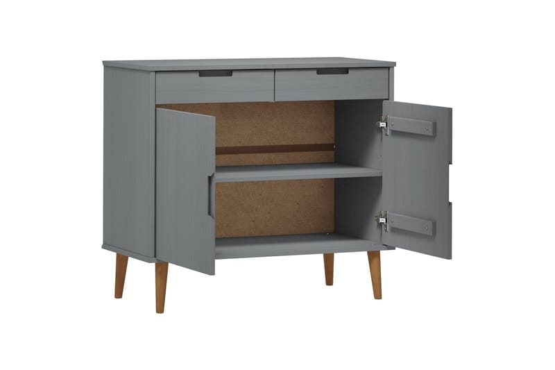 beBasic Skåp grå 90x40x80 cm massiv furu - Grey - Förvaring - Förvaringsmöbler - Sideboard & skänk