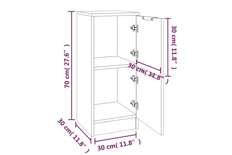 beBasic Skåp vit 30x30x70 cm konstruerat trä - White - Förvaring - Förvaringsmöbler - Sideboard & skänk