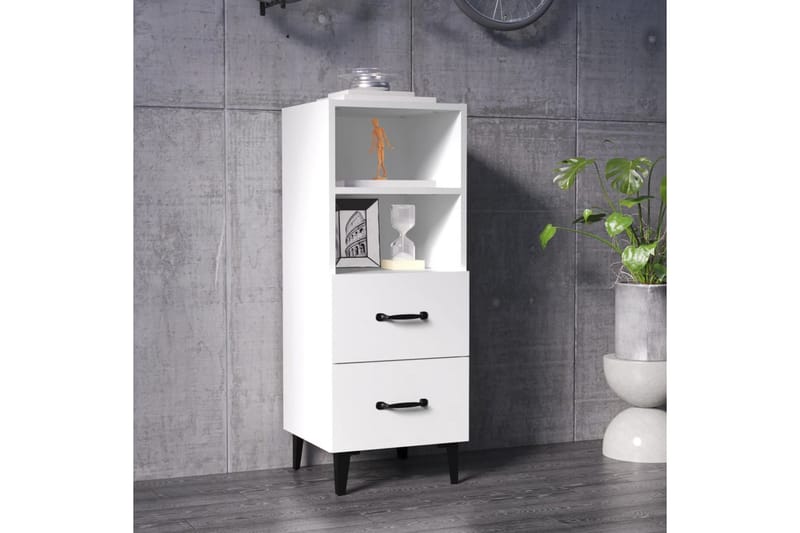 beBasic Skåp vit 34,5x34x90 cm konstruerat trä - White - Förvaring - Förvaringsmöbler - Sideboard & skänk