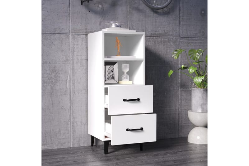 beBasic Skåp vit 34,5x34x90 cm konstruerat trä - White - Förvaring - Förvaringsmöbler - Sideboard & skänk