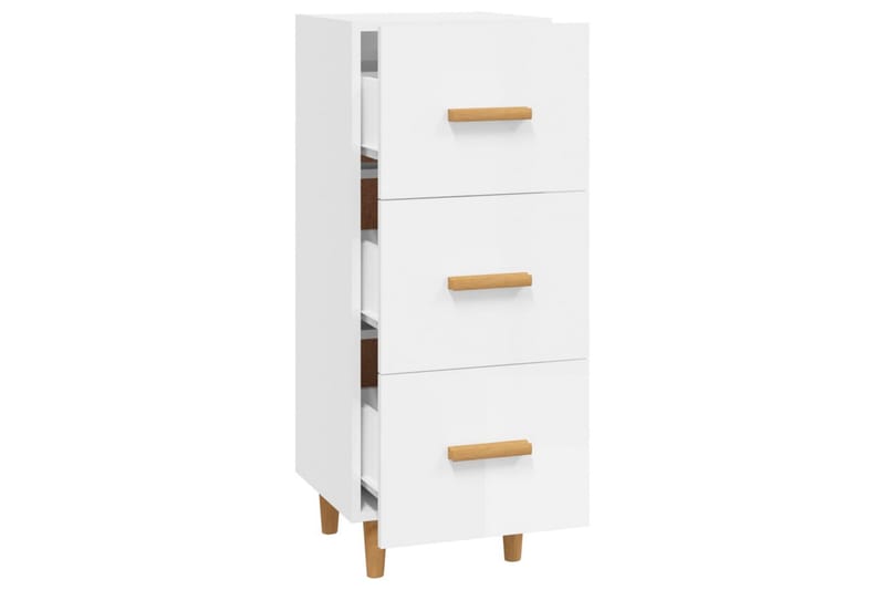 beBasic Skåp vit högglans 34,5x34x90 cm konstruerat trä - White - Förvaring - Förvaringsmöbler - Sideboard & skänk