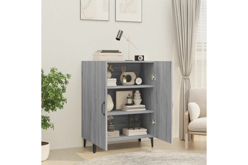 beBasic Byrå grå sonoma 70x34x90 cm konstruerat trä - Grey - Förvaring - Förvaringsmöbler - Byrå