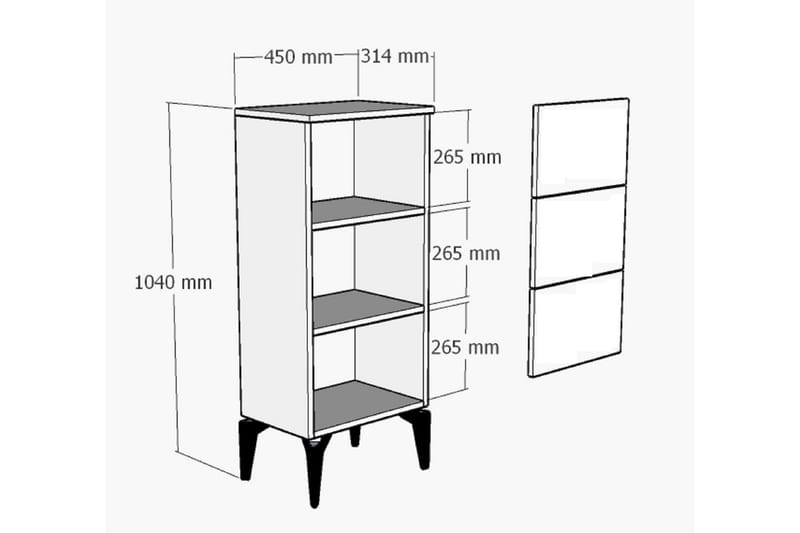 Byrå Asimo 45 cm - Antracit/Vit - Förvaring - Förvaringsmöbler - Byrå