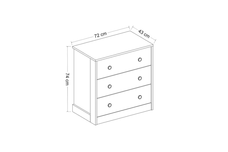 Byrå Cabbot 72 cm - Vit - Förvaring - Förvaringsmöbler - Byrå