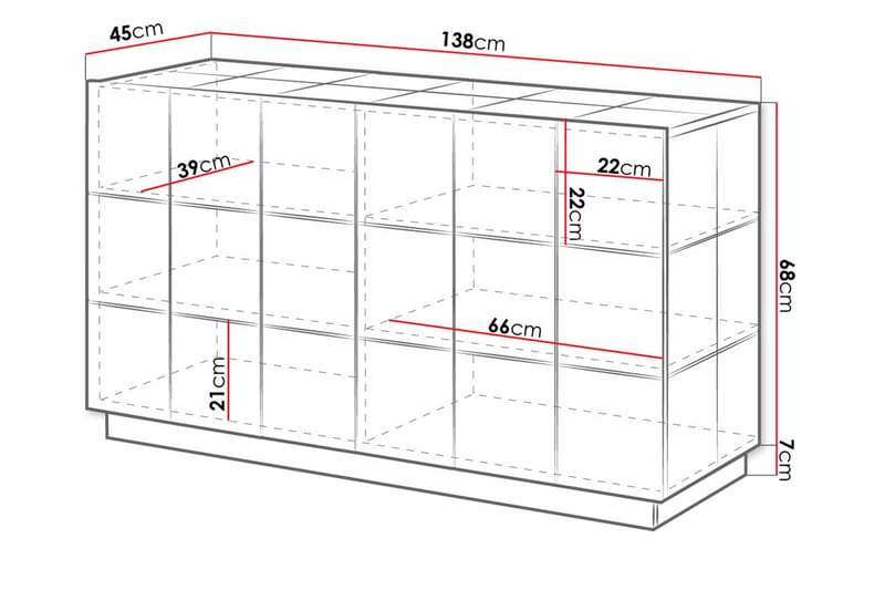 Byrå Ebreon 138 cm Hög - Svart - Förvaring - Förvaringsmöbler - Byrå