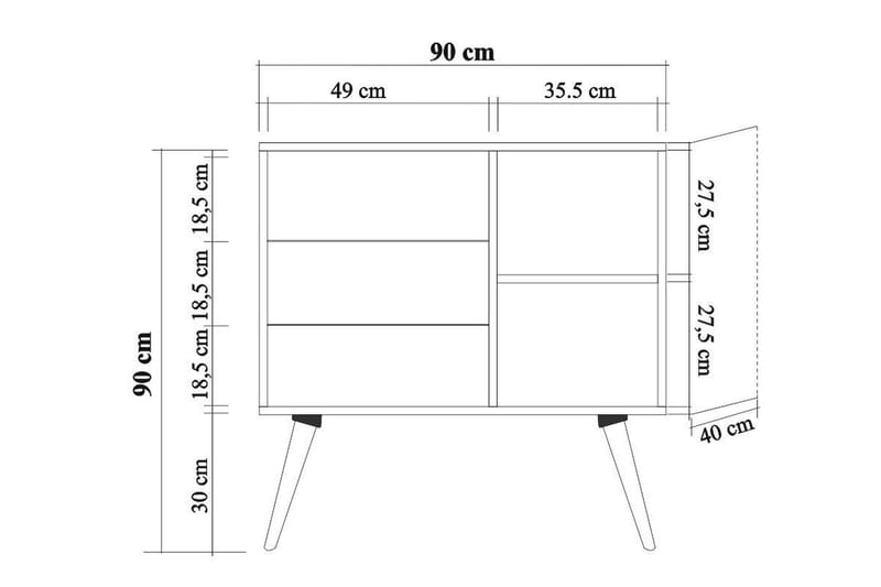 Byrå Gillberga 90 cm - Brun - Förvaring - Förvaringsmöbler - Byrå