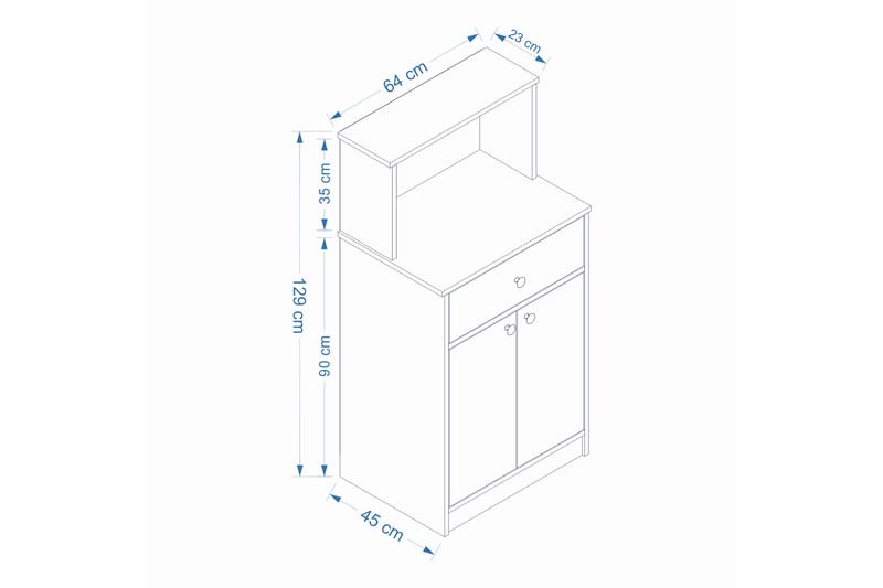 Byrå Hemi 64 cm - Vit/Brun - Förvaring - Förvaringsmöbler - Byrå