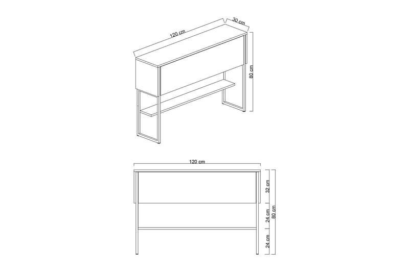 Byrå Luxe 120 cm - Beige/Svart - Förvaring - Förvaringsmöbler - Byrå