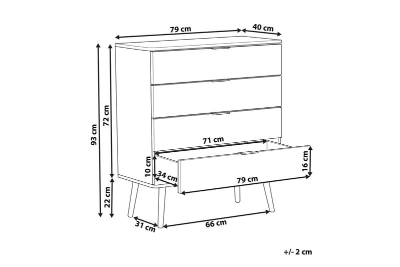 Byrå Ticaboo 79 cm - Vit - Förvaring - Förvaringsmöbler - Byrå