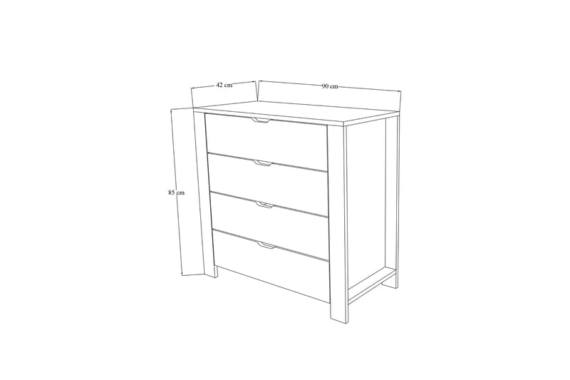 Byrå Pinotepa 90 cm - Ljusbrun/Vit - Förvaring - Förvaringsmöbler - Byrå