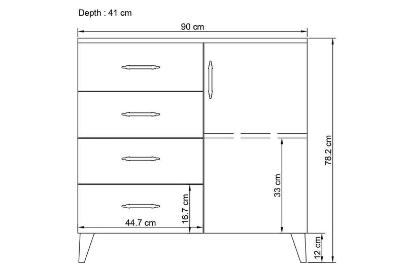 Byrå Parvinder 90 cm - Vit - Förvaring - Förvaringsmöbler - Byrå