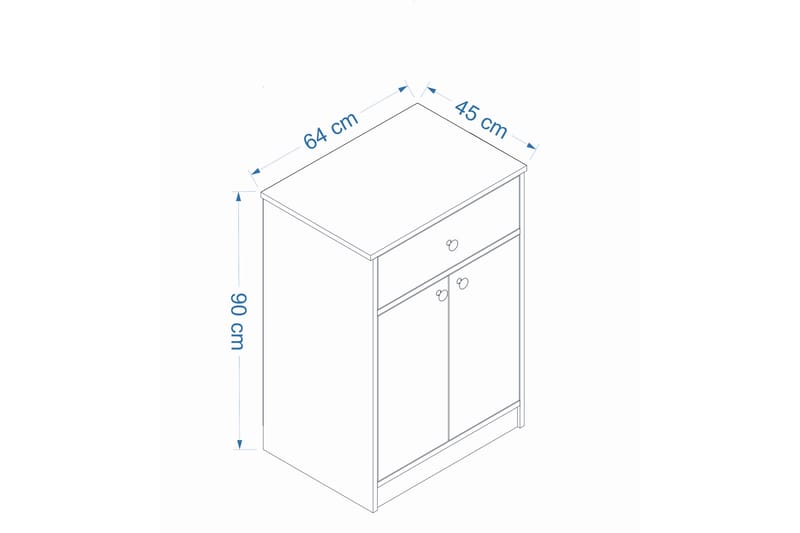 Byrå Pylpio 64 cm - Vit/Brun - Förvaring - Förvaringsmöbler - Byrå