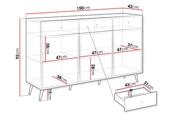 Byrå Hester 150 cm - Sand beige - Förvaring - Förvaringsmöbler - Byrå