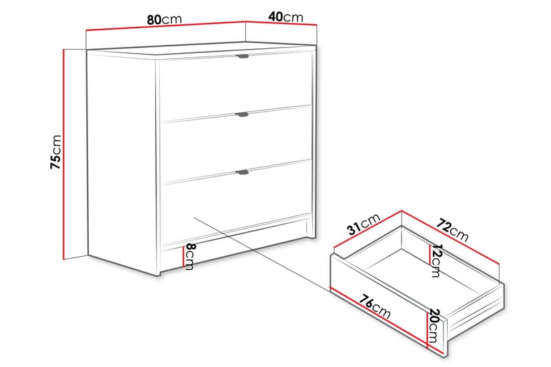 Highboard Novaj - Beige - Förvaring - Förvaringsmöbler - Byrå