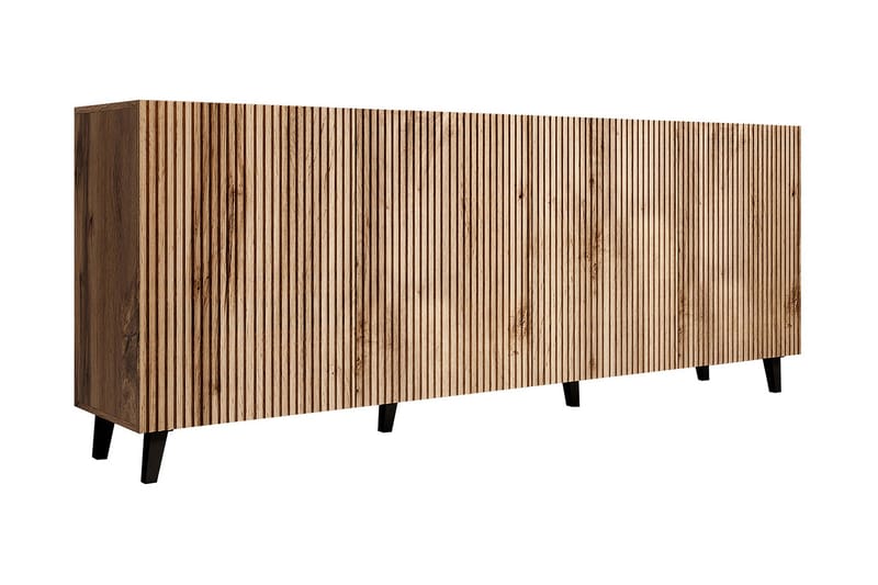 Juniskär Skänk med Förvaring trä 40x82x200 cm - Svart|Ek - Förvaring - Förvaringsmöbler - Byrå