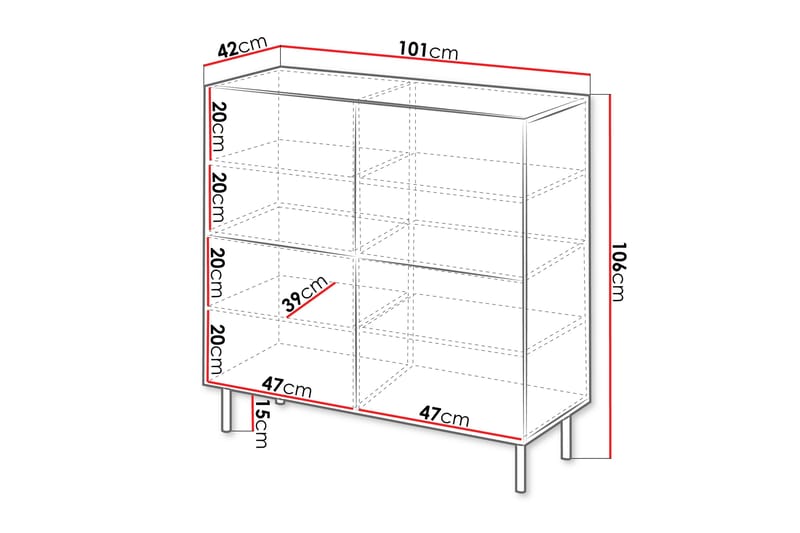 Byrå Langela 101 cm - Kashmir - Förvaring - Förvaringsmöbler - Byrå