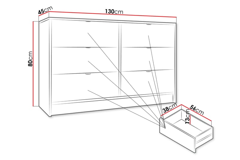 Byrå Munkedal 130 cm - Vit - Förvaring - Förvaringsmöbler - Byrå