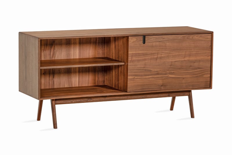 Sideboard Skagana 160x45 cm Massiv Valnöt - Brun - Förvaring - Förvaringsmöbler - Byrå