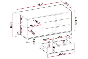 Byrå Vemdalen 154 cm - Sand beige - Förvaring - Förvaringsmöbler - Byrå