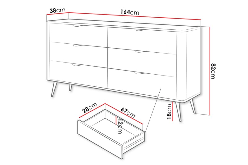 Forba Byrå 164 cm - Beige - Förvaring - Förvaringsmöbler - Byrå