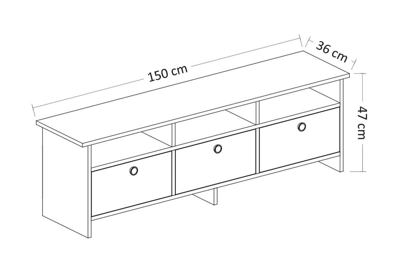 Vardagsrumsmöbelset Cambodia 180 cm - Vit/Natur/Brun - Förvaring - Förvaringsmöbler - Möbelset för vardagsrum