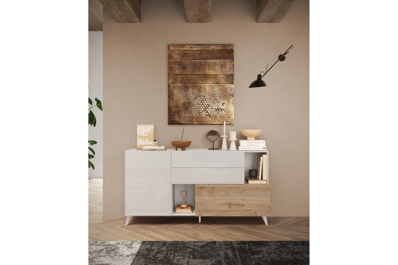 Monaco Skänk 181x42 cm - Vit/Brun - Förvaring - Förvaringsmöbler - Sideboard & skänk