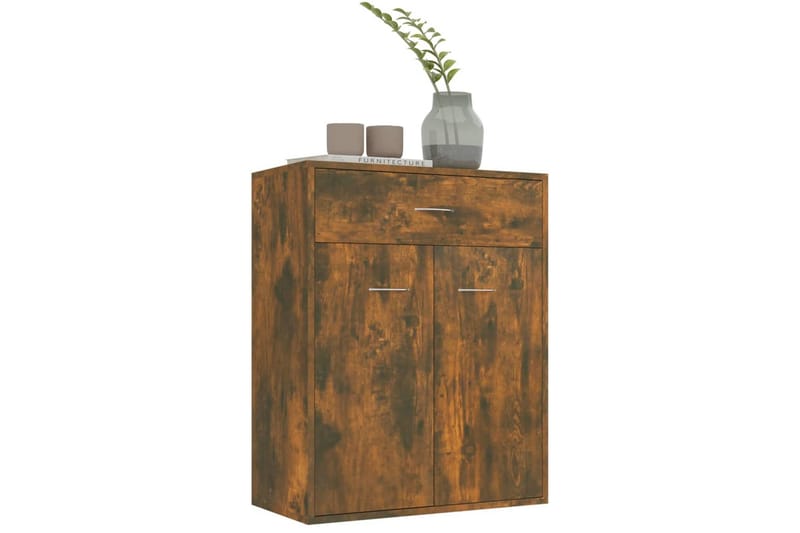 beBasic Skänk rökfärgad ek 60x30x75 cm konstruerat trä - Brown - Förvaring - Förvaringsmöbler - Sideboard & skänk