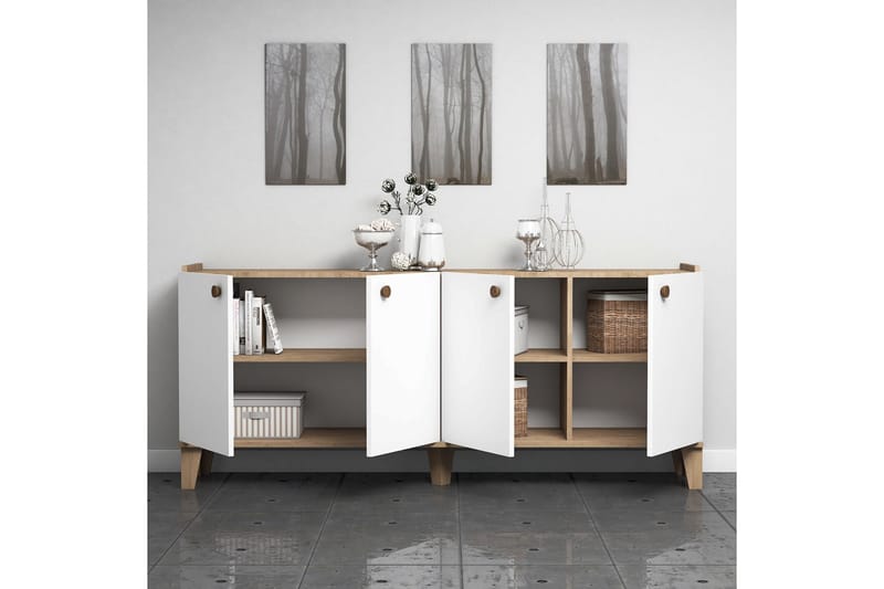 Sideboard 41x182 cm - Natur/Vit - Förvaring - Förvaringsmöbler - Sideboard & skänk