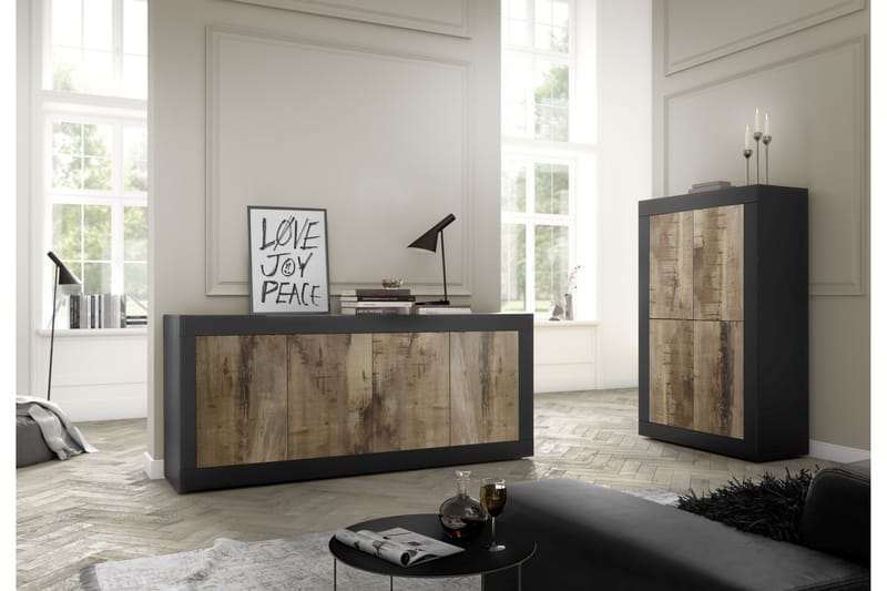 Sideboard Astal 43x207 cm Natur/Svart - LC SPA - Förvaring - Förvaringsmöbler - Sideboard & skänk