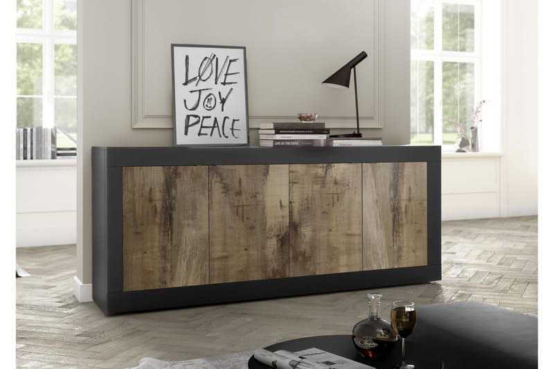 Sideboard Astal 43x207 cm Natur/Svart - LC SPA - Förvaring - Förvaringsmöbler - Sideboard & skänk