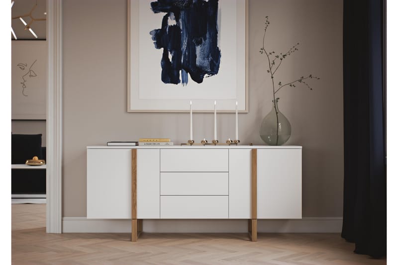 Sideboard Birka 177x43 cm - Ek/Vit - Förvaring - Förvaringsmöbler - Sideboard & skänk