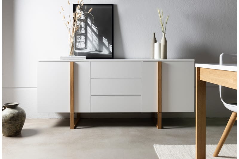 Sideboard Birka 177x43 cm - Ek/Vit - Förvaring - Förvaringsmöbler - Sideboard & skänk