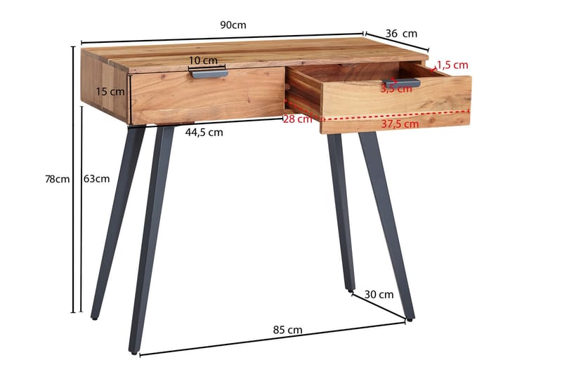 Sideboard Clanton 90x36 cm - Brun/Svart - Förvaring - Förvaringsmöbler - Sideboard & skänk