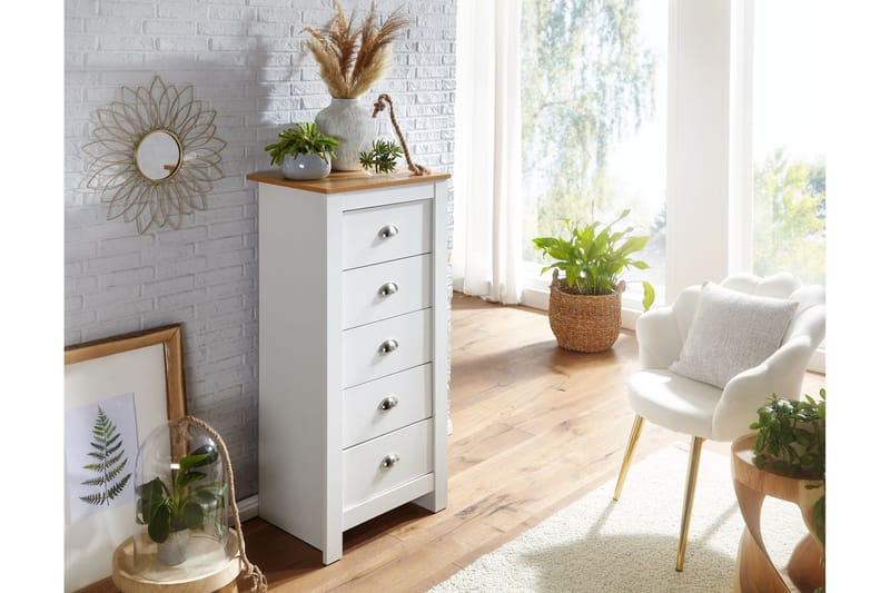 Sideboard Mexus 39 cm Rektangulär - Vit/Natur - Förvaring - Förvaringsmöbler - Sideboard & skänk