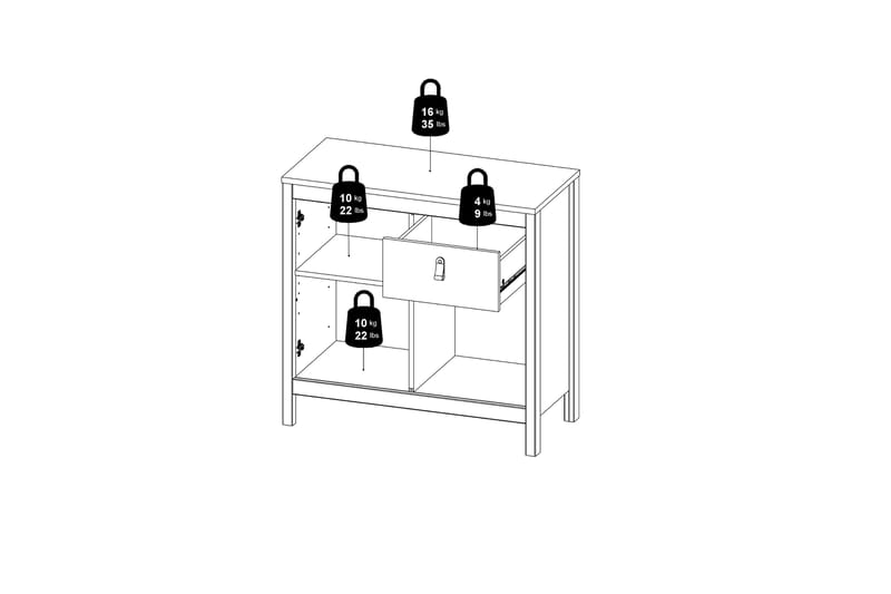 Sideboard Osterholm 38x82 cm - Vit/Natur - Förvaring - Förvaringsmöbler - Sideboard & skänk