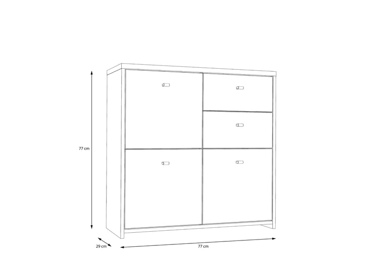 Sideboard Toledor 2 Lådor 74x77 cm - Brun/Vit - Förvaring - Förvaringsmöbler - Sideboard & skänk