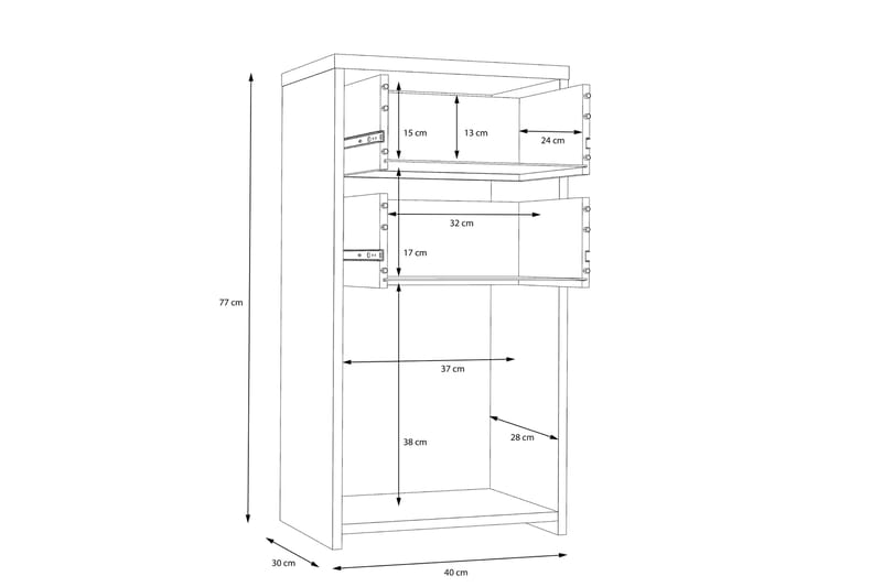 Sideboard Toledor 74x40 cm - Brun/Vit - Förvaring - Förvaringsmöbler - Sideboard & skänk