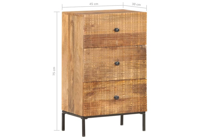 Skänk 45x30x75 cm massivt mangoträ - Brun - Förvaring - Förvaringsmöbler - Sideboard & skänk