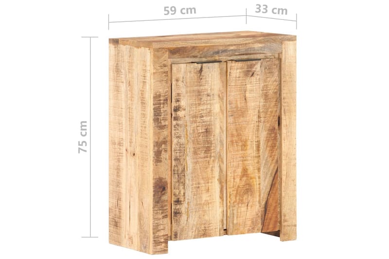 Skänk 59x33x75 cm grovt mangoträ - Brun - Förvaring - Förvaringsmöbler - Sideboard & skänk