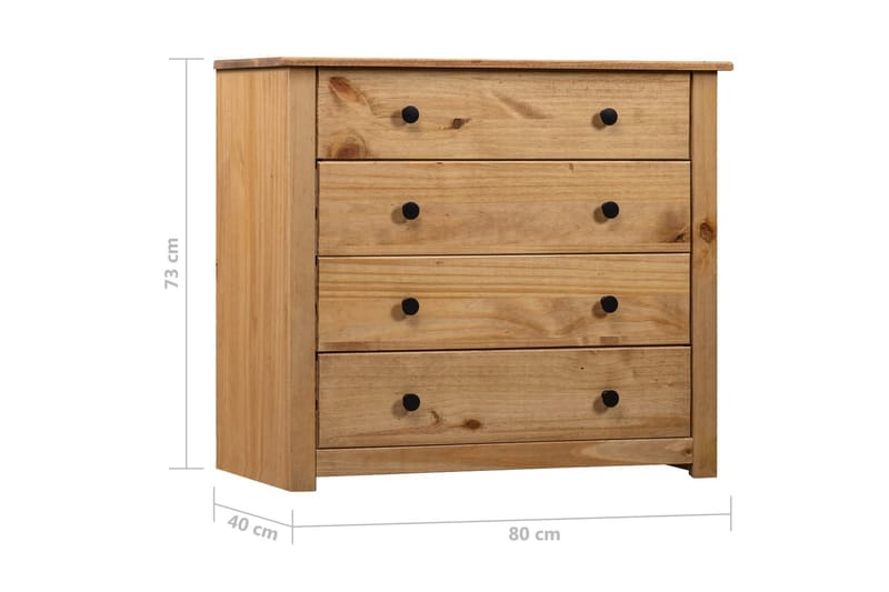 Skänk 80x40x73 cm furu Panama - Brun - Förvaring - Förvaringsmöbler - Sideboard & skänk